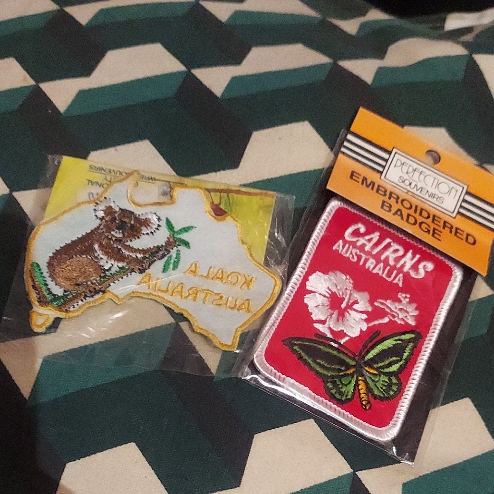 Vintage Australian Travel Patches. Funky Retro Souenirs